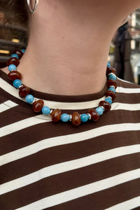 Hazelnut Ketting - Bruin/Blauw