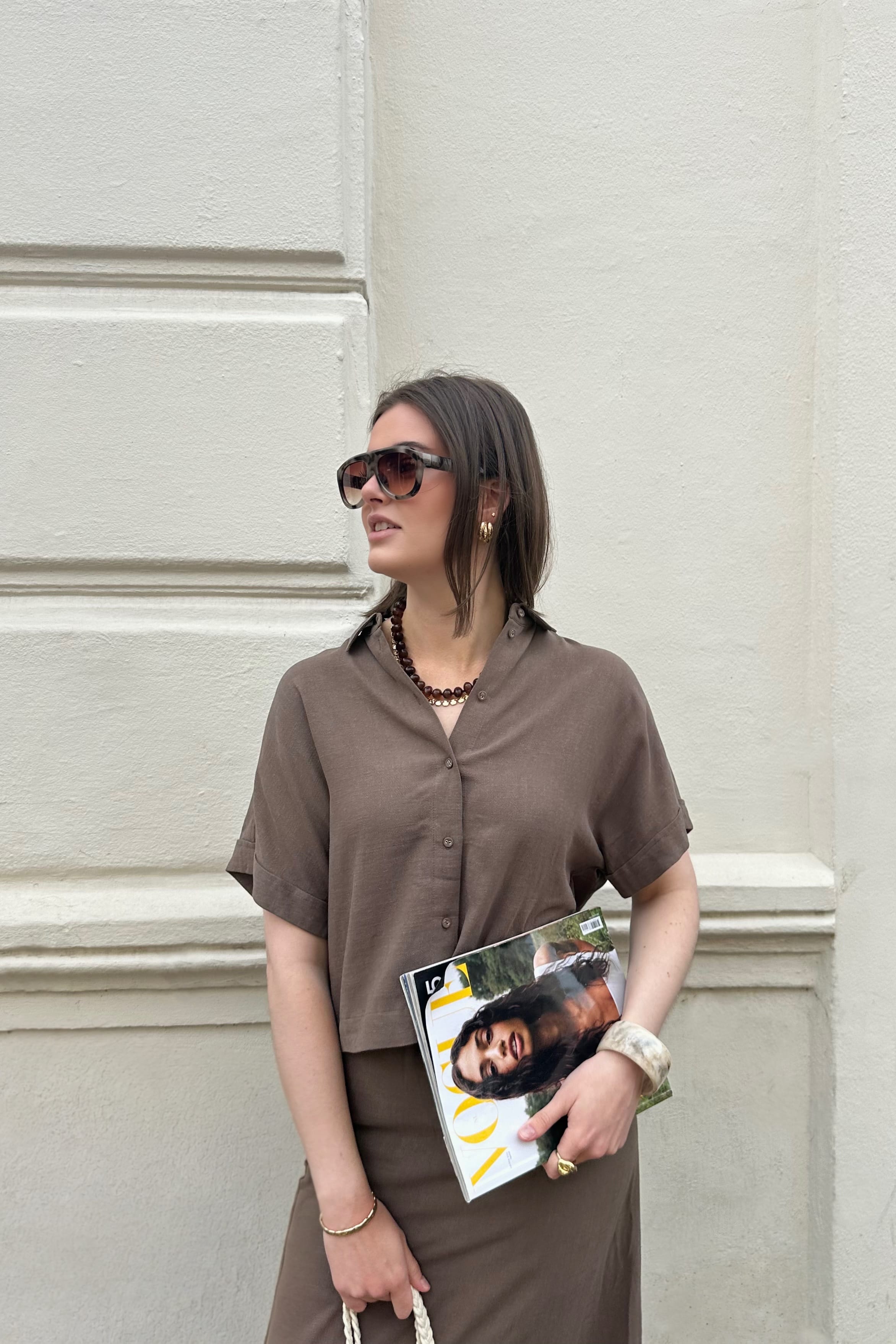 SLFViva Cropped Blouse - Bruin