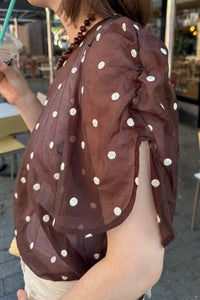 DitaCC Stippen Blouse - Donker Bruin