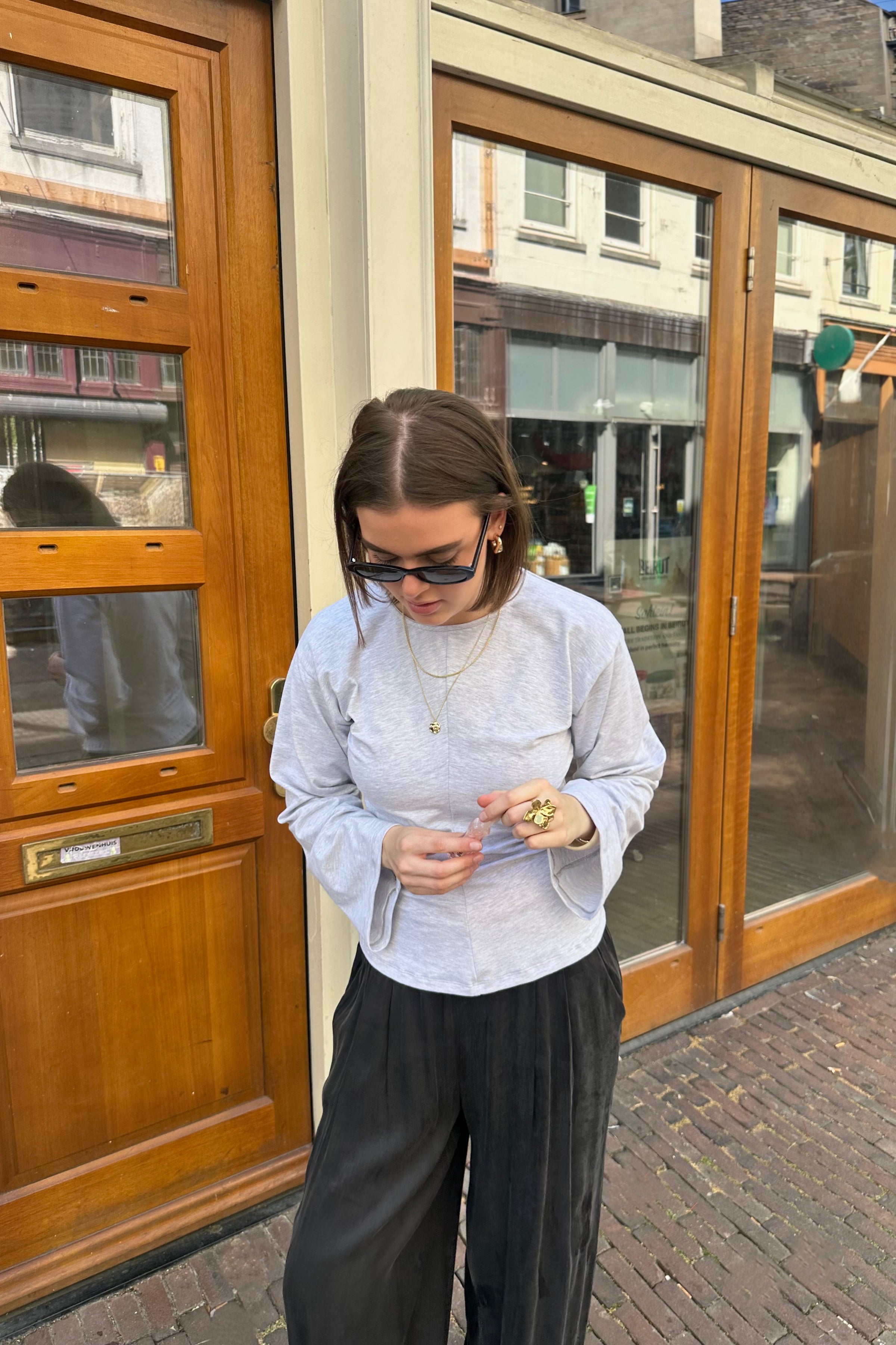 Alba Lange Mouwen Shirt - Licht grijs
