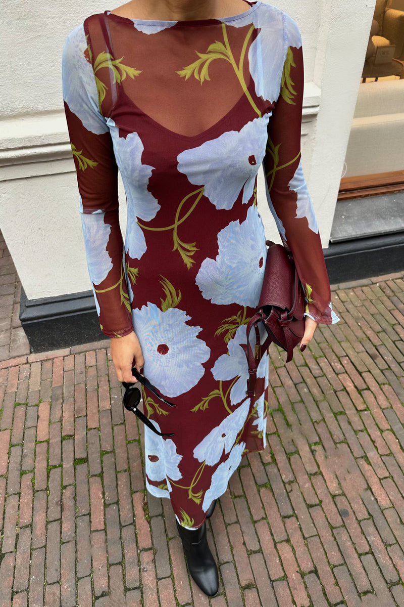 Poppy Aria Jurk - Burgundy