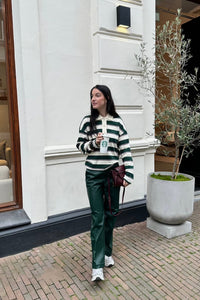 Sweep Polo - Crème/Groen/Roze