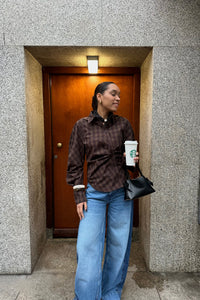 Neoella Check Blouse - Bruin