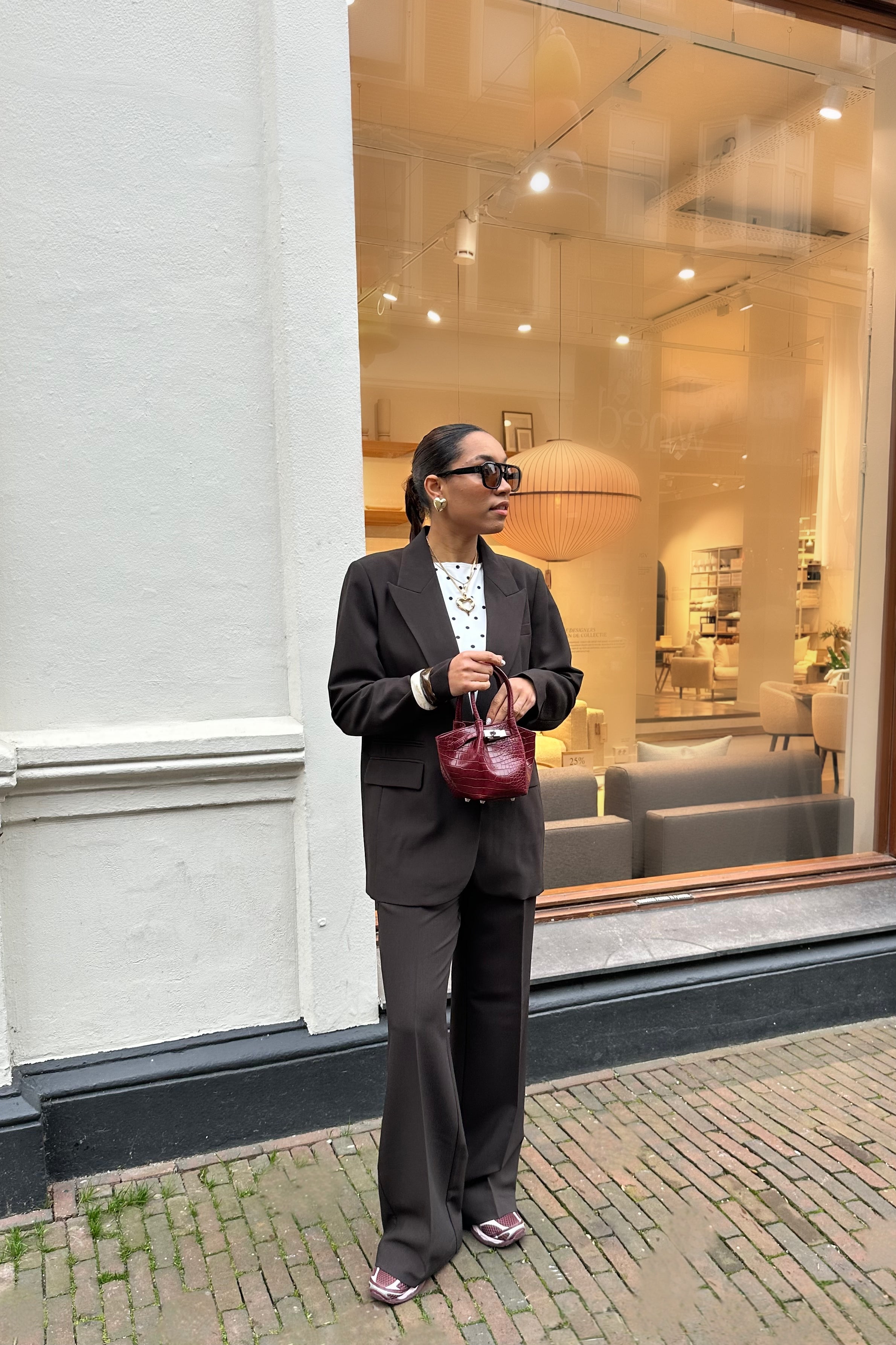 VolaCC Single Oversized Blazer - Donkerbruin