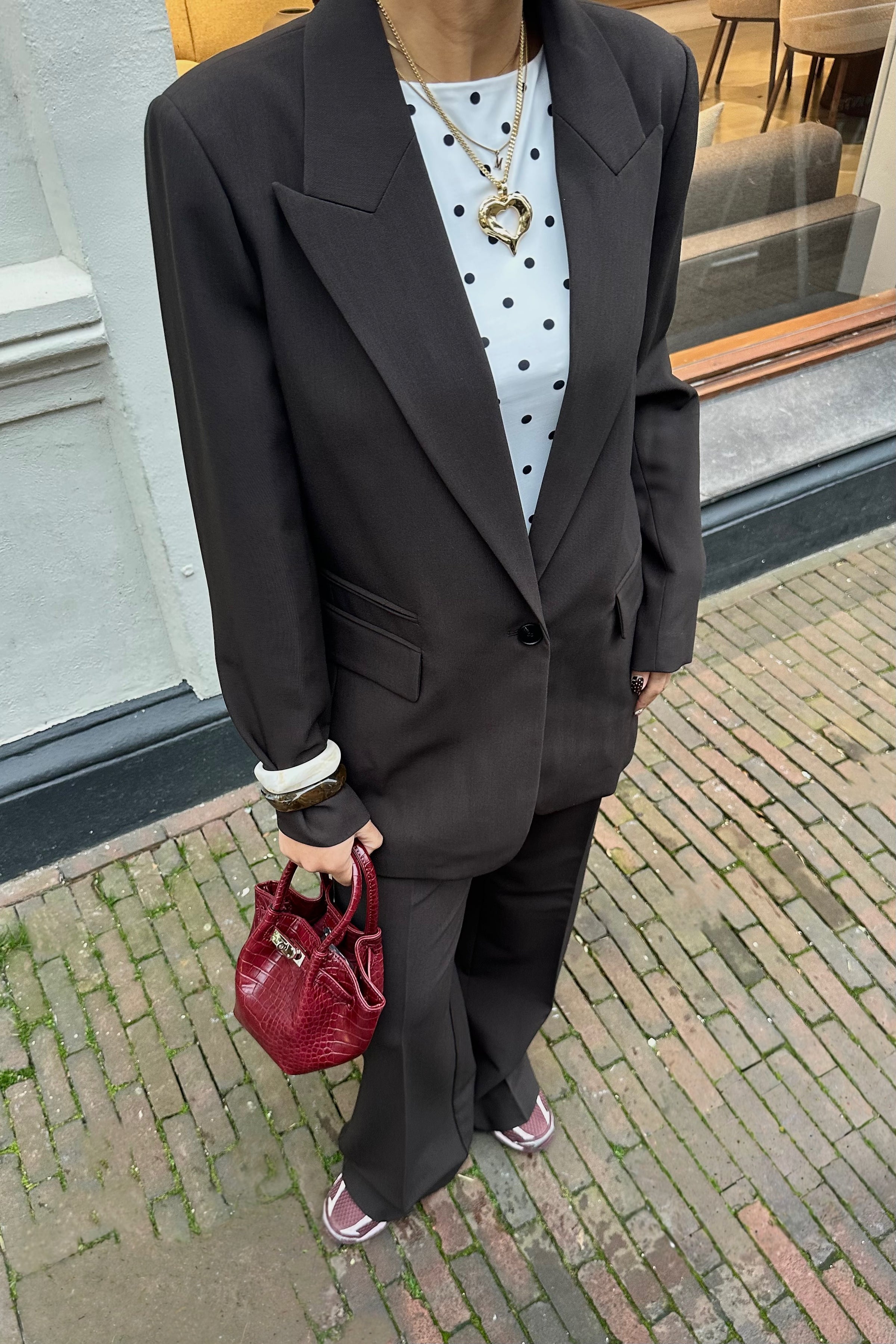 VolaCC Single Oversized Blazer - Donkerbruin