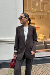 VolaCC Single Oversized Blazer - Donkerbruin