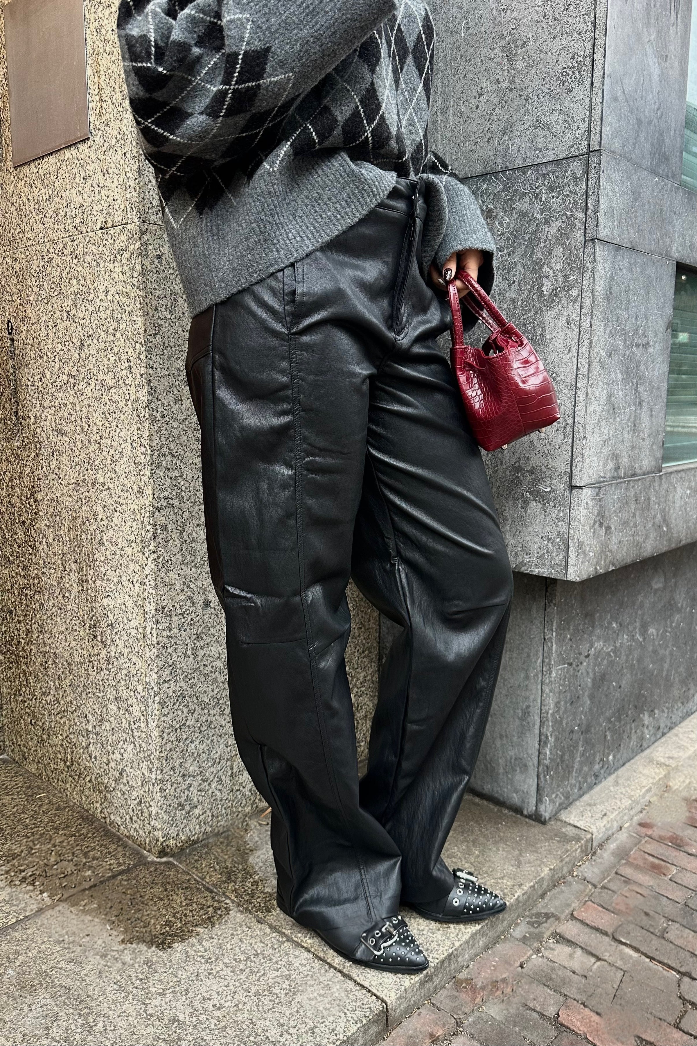 GittCC Faux Leather Pants - Zwart