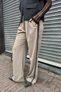 AminaCC Split Pantalon - Grijsbruin