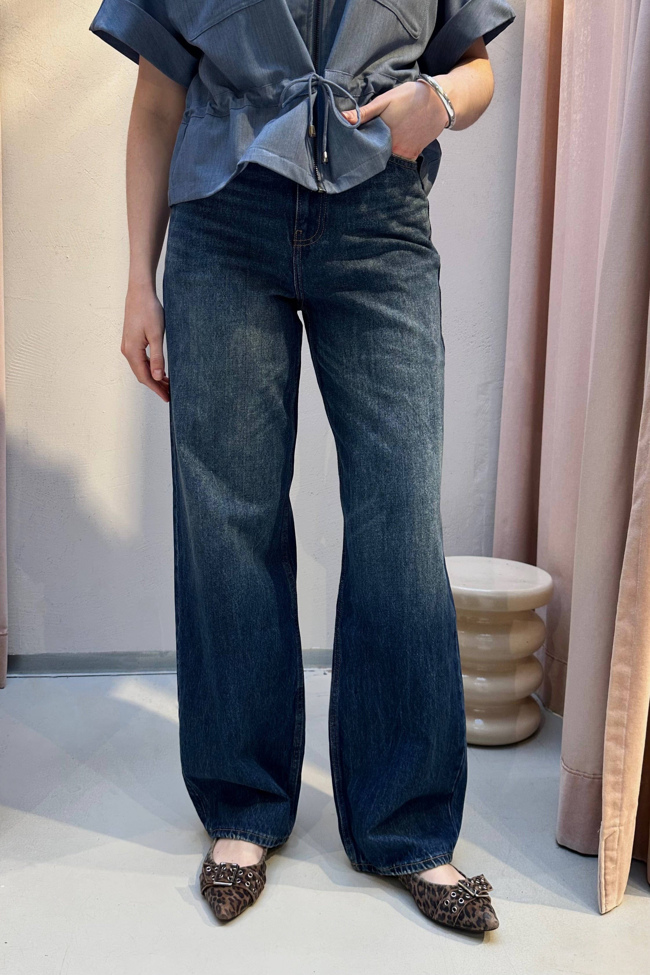 Donna High Relaxed Jeans - Stream Dark Fade Vintage