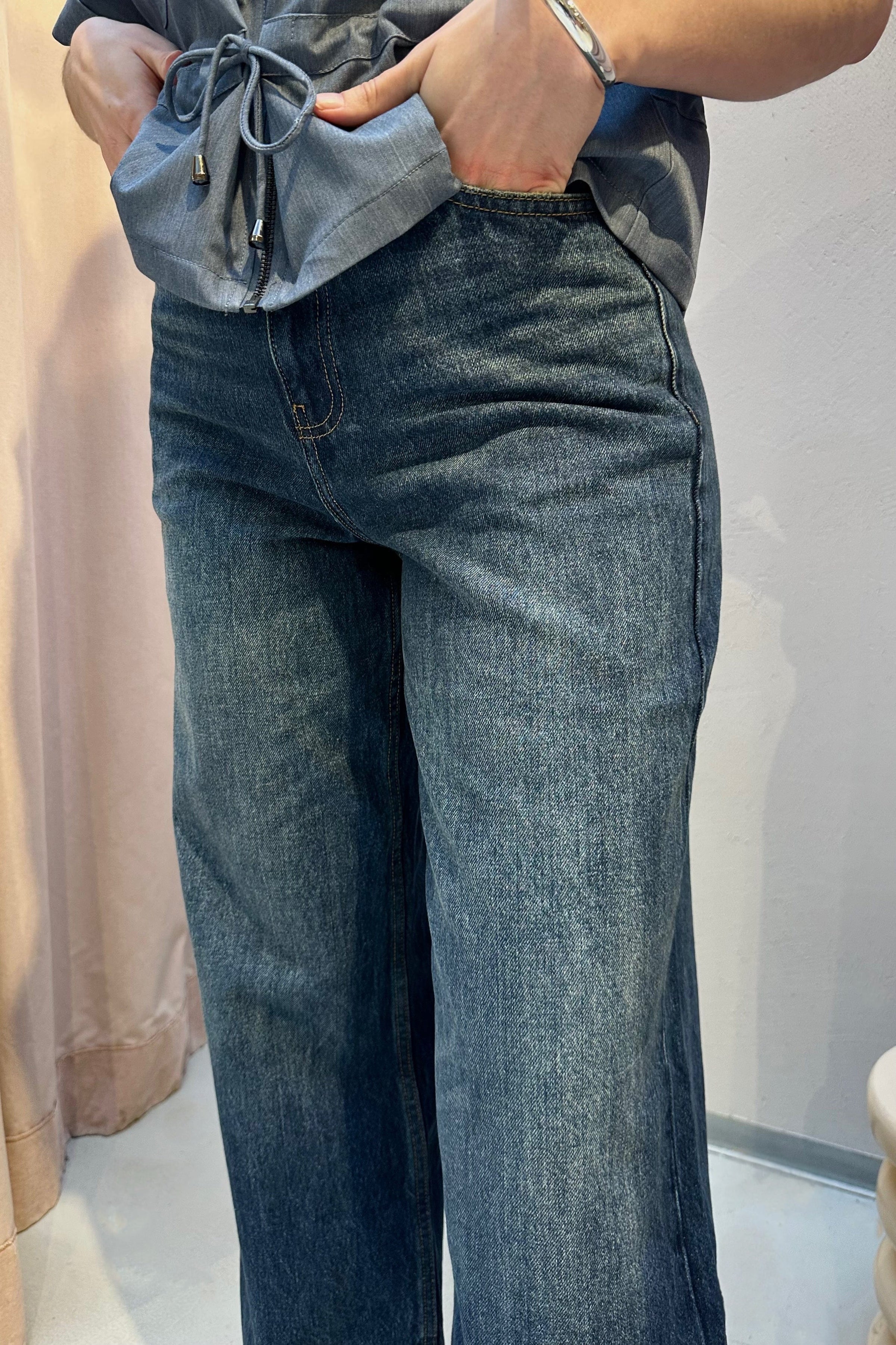 Donna High Relaxed Jeans - Stream Dark Fade Vintage
