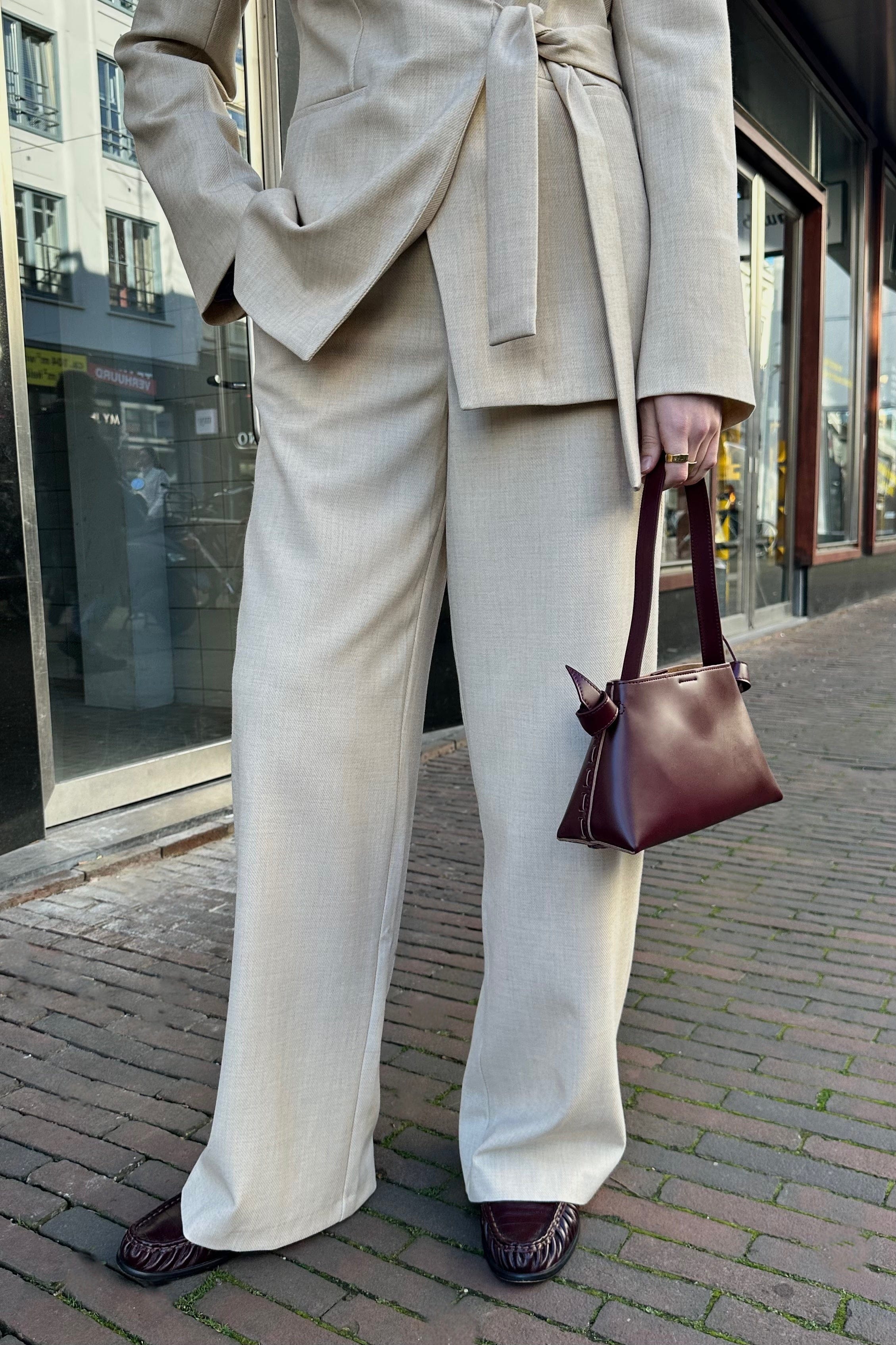 Emmett Melange Pants -  Beige