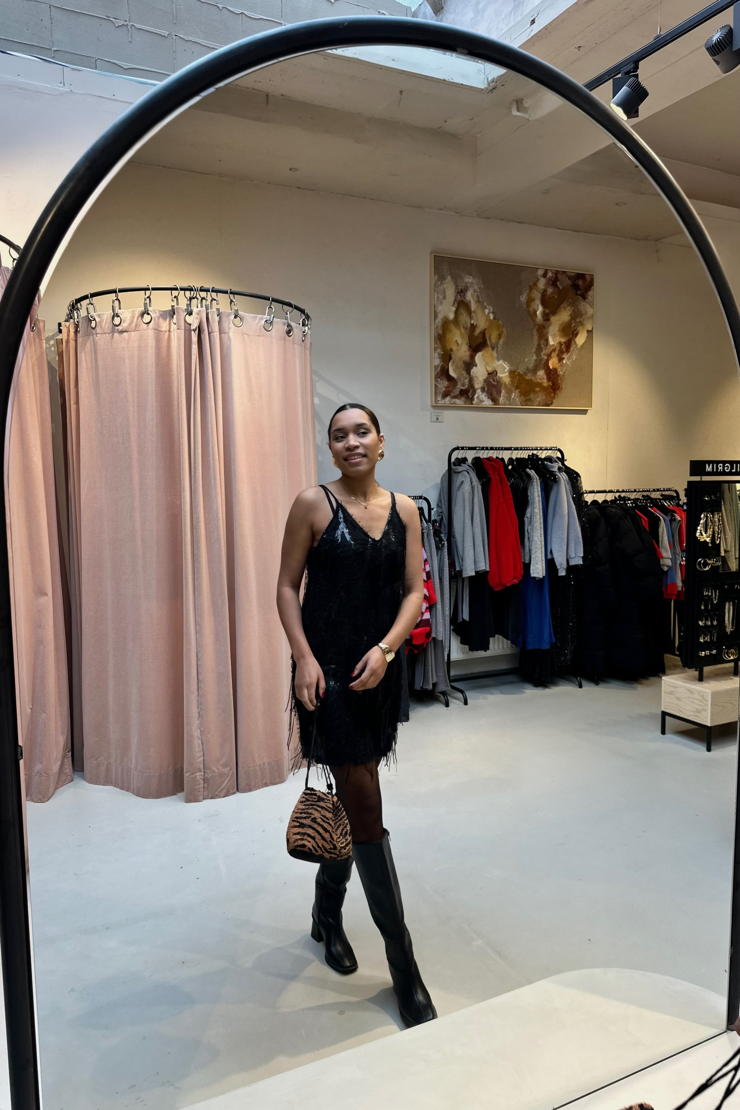 SillaCC Sequin Strap Jurk - Zwart