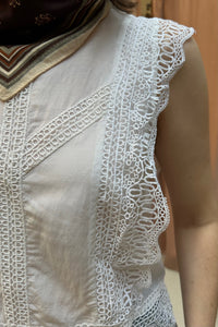 Samia Kanten Top - Wit