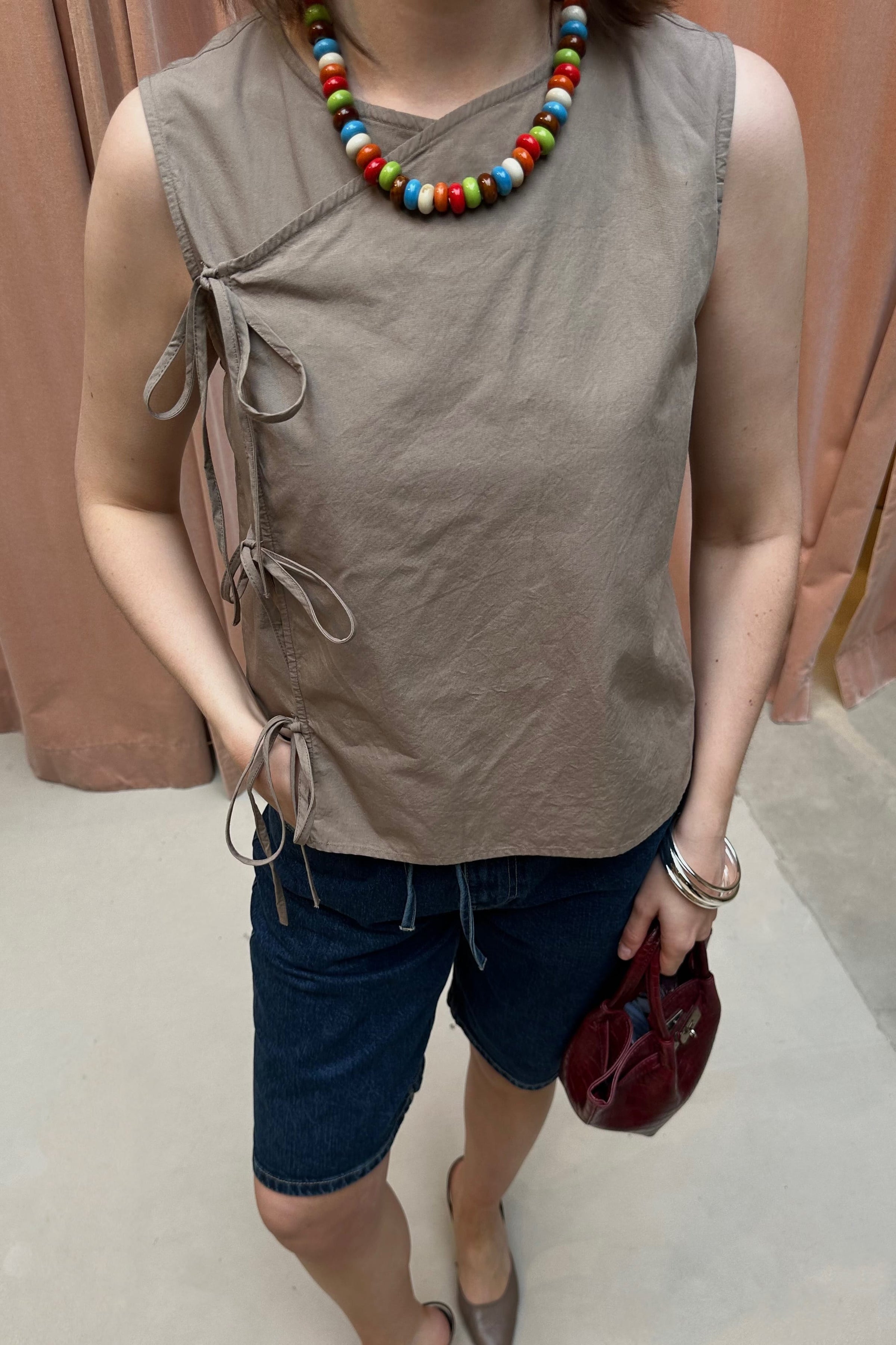 Lasa Poplin Top - Taupe