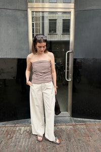 Essiall Linnen Pantalon - Creme