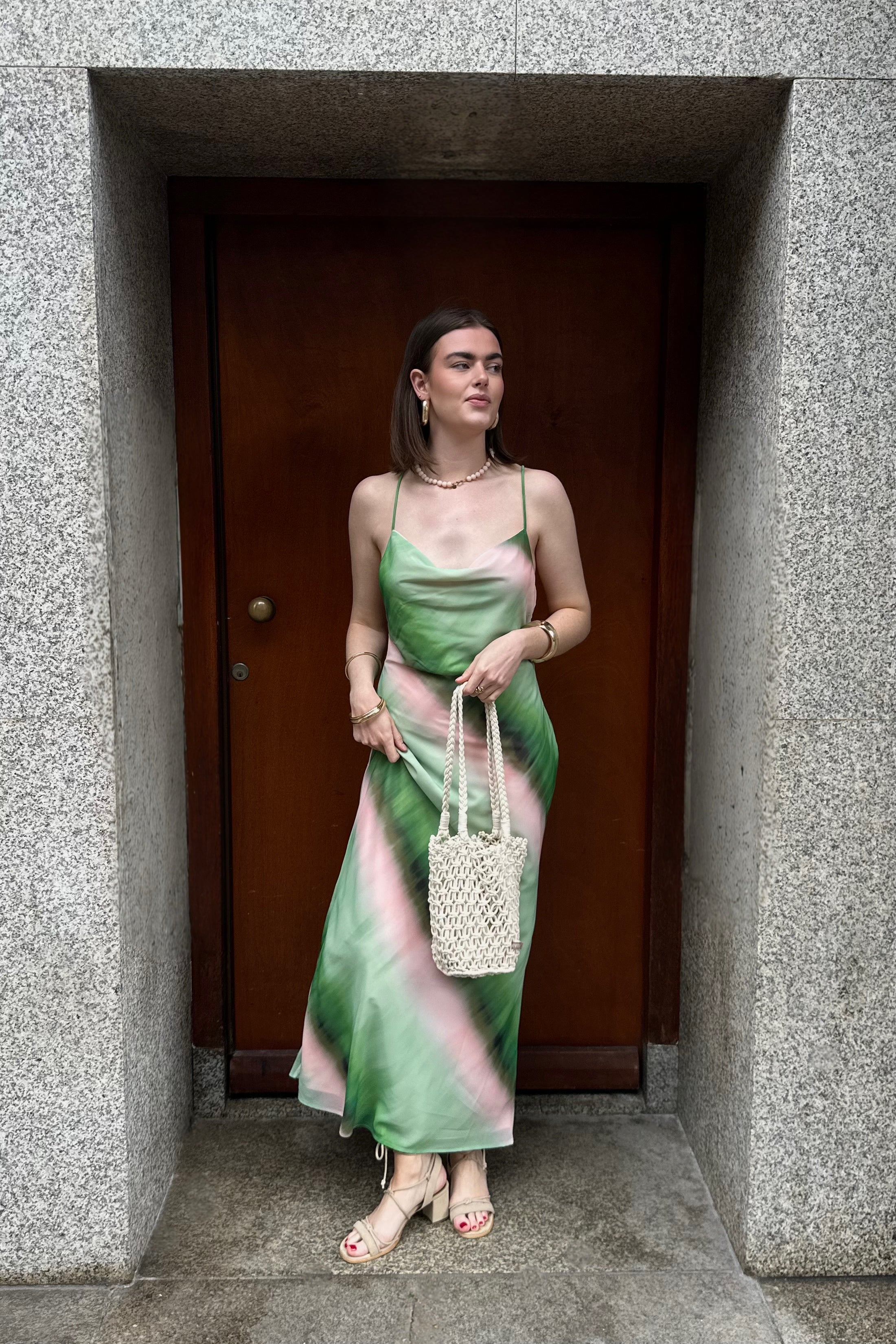 Biancha Waterval Jurk - Groen