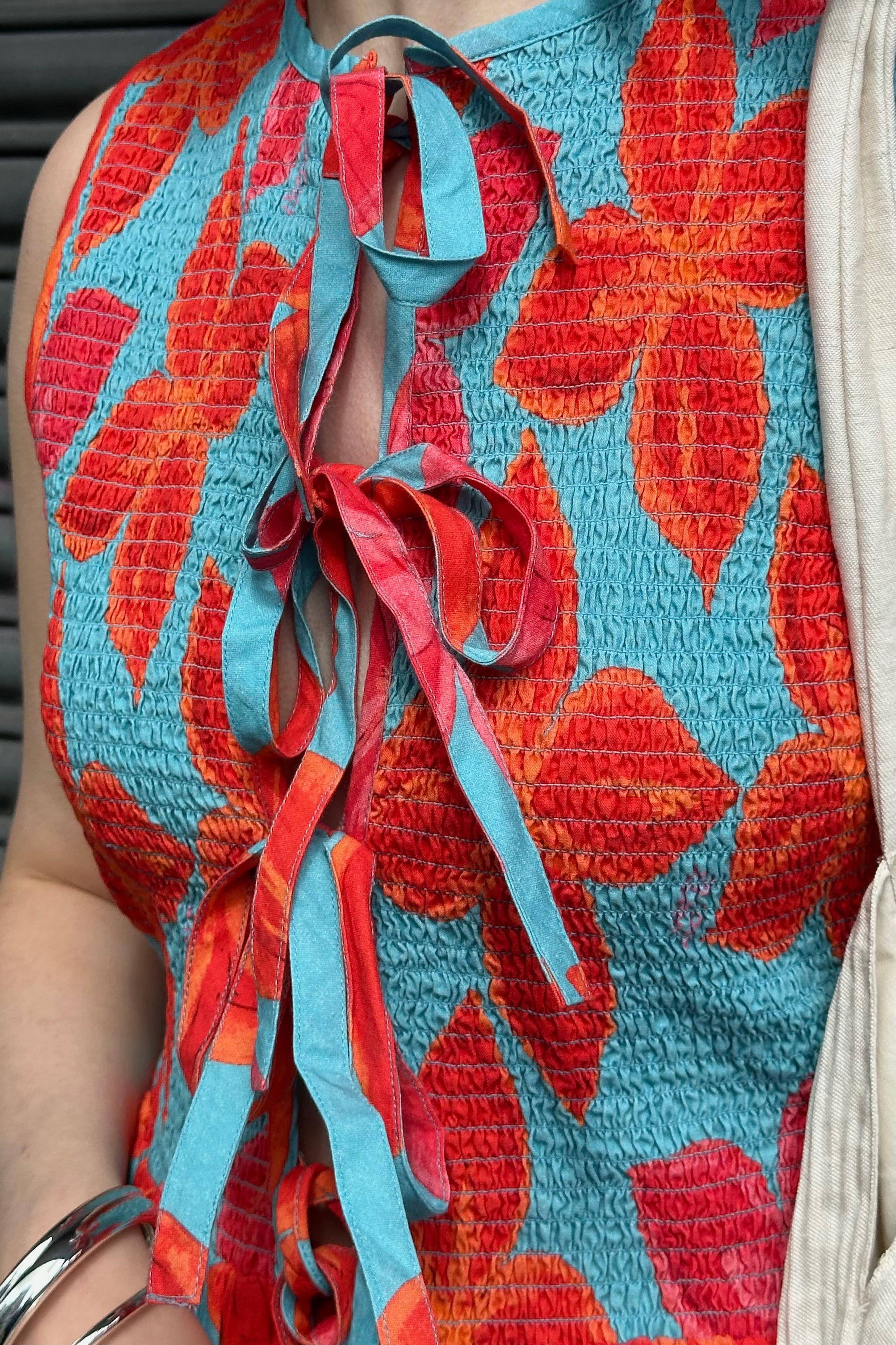 Cindy Top - Blauw/Oranje