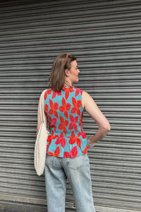 Cindy Top - Blauw/Oranje