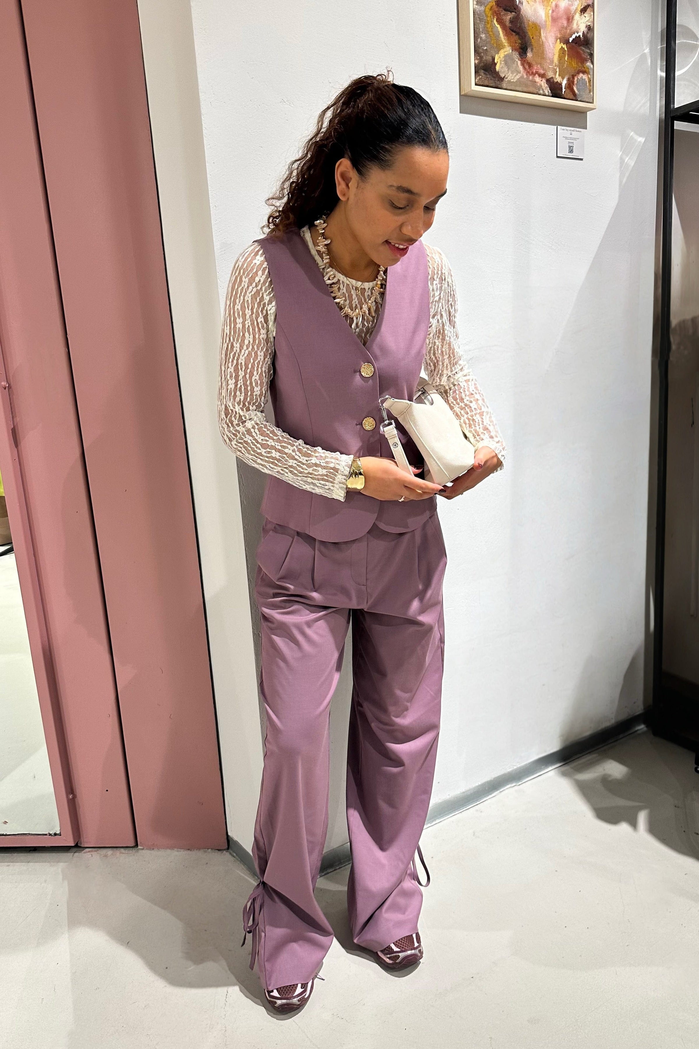 LiamCC String Pleat Pantalon - Roze