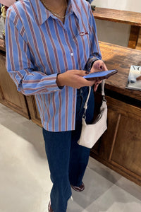 Miley Gestreepte Blouse - Blauw/Rood