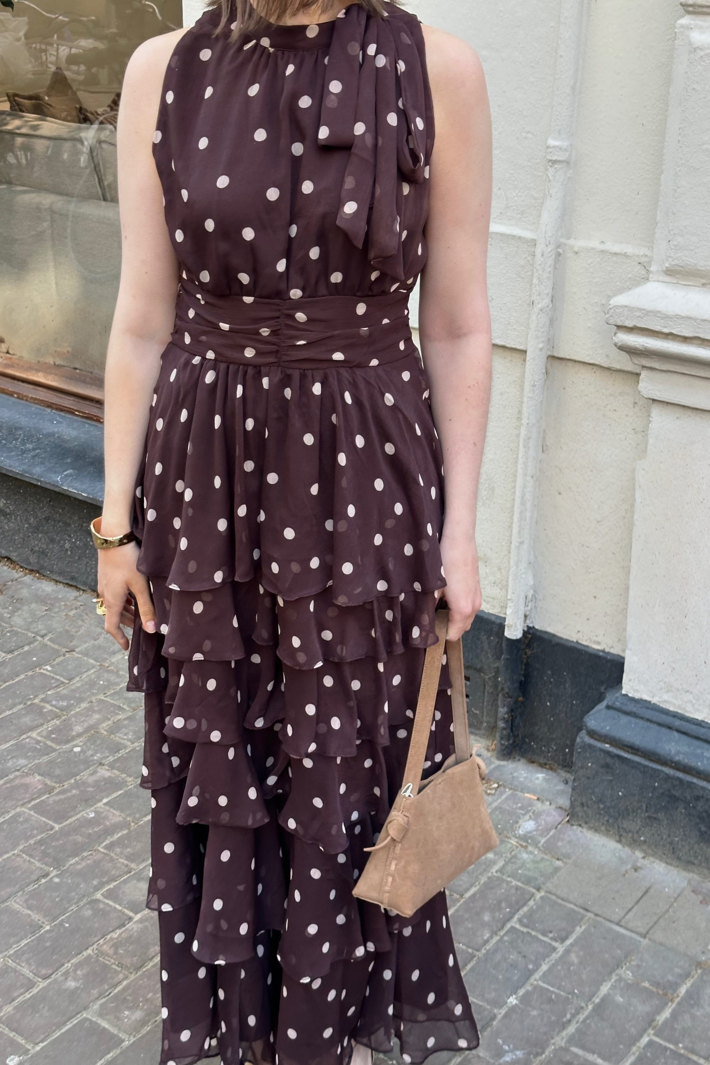 Marli Stippen Jurk - Bruin