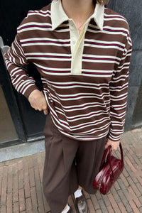 Terra Lange Mouwen Polo - Bruin