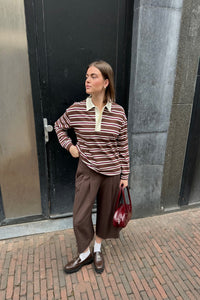 Terra Lange Mouwen Polo - Bruin