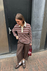 Terra Lange Mouwen Polo - Bruin