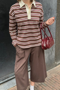 Terra Lange Mouwen Polo - Bruin
