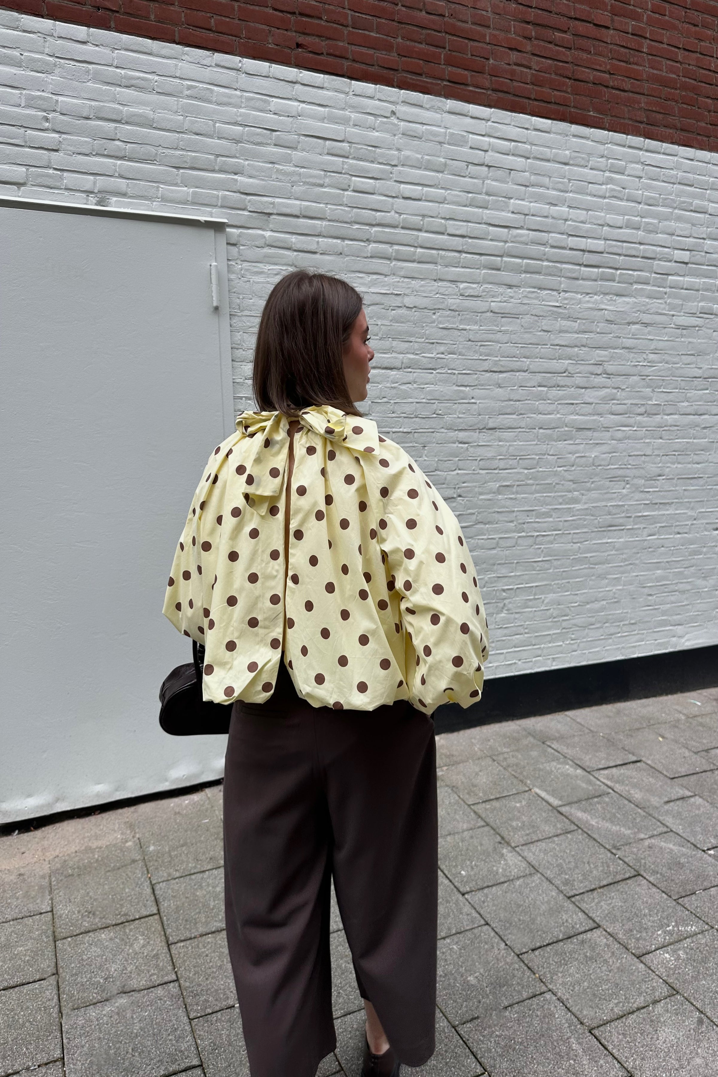 Clara Stippen Blouse - Geel/Bruin