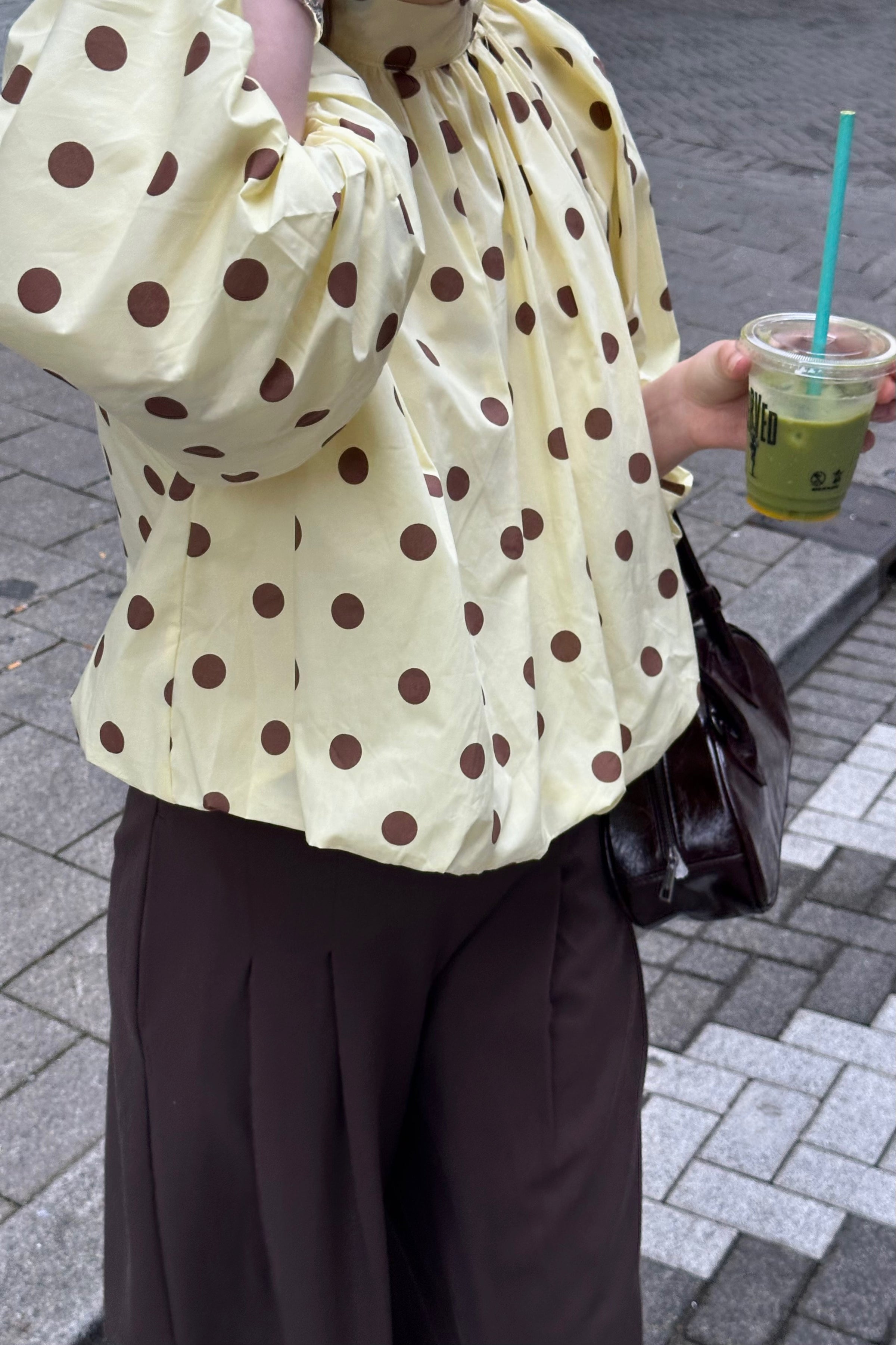 Clara Stippen Blouse - Geel/Bruin