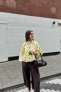 Clara Stippen Blouse - Geel/Bruin