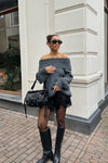 Liv Off-Shoulder Trui - Grijs