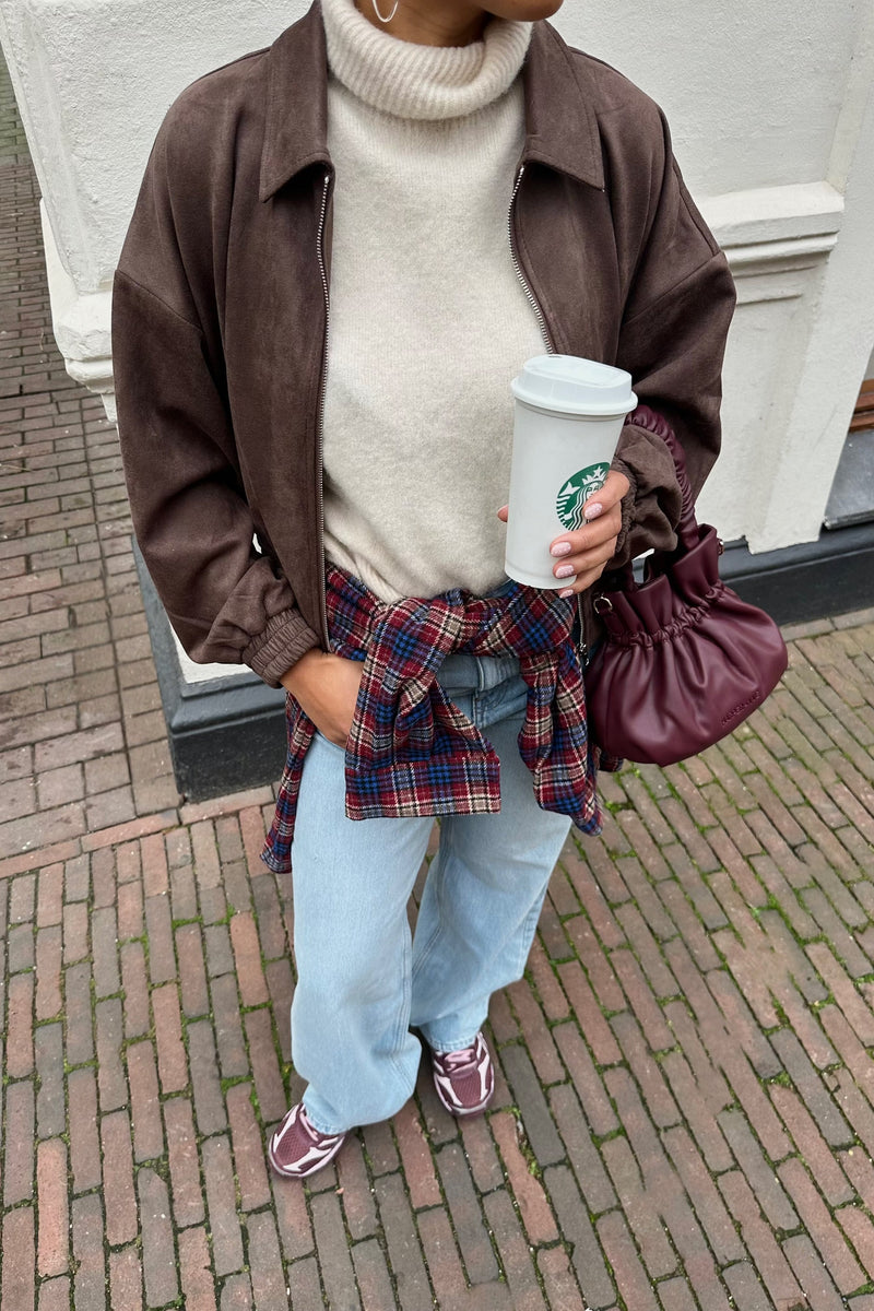 Nora Checkered Blouse - Bordeaux