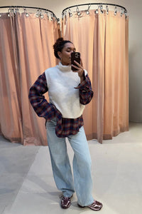 Nora Checkered Blouse - Bordeaux