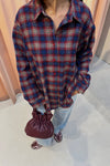 Nora Checkered Blouse - Bordeaux