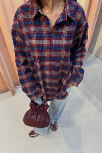 Nora Checkered Blouse - Bordeaux