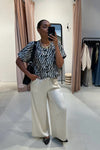 Sebba Satijnen Pantalon - Beige