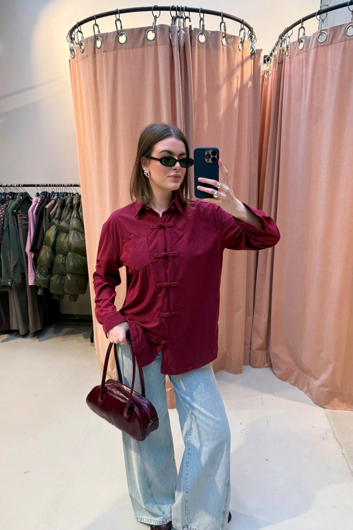 June Oversized Blouse - Burgundy