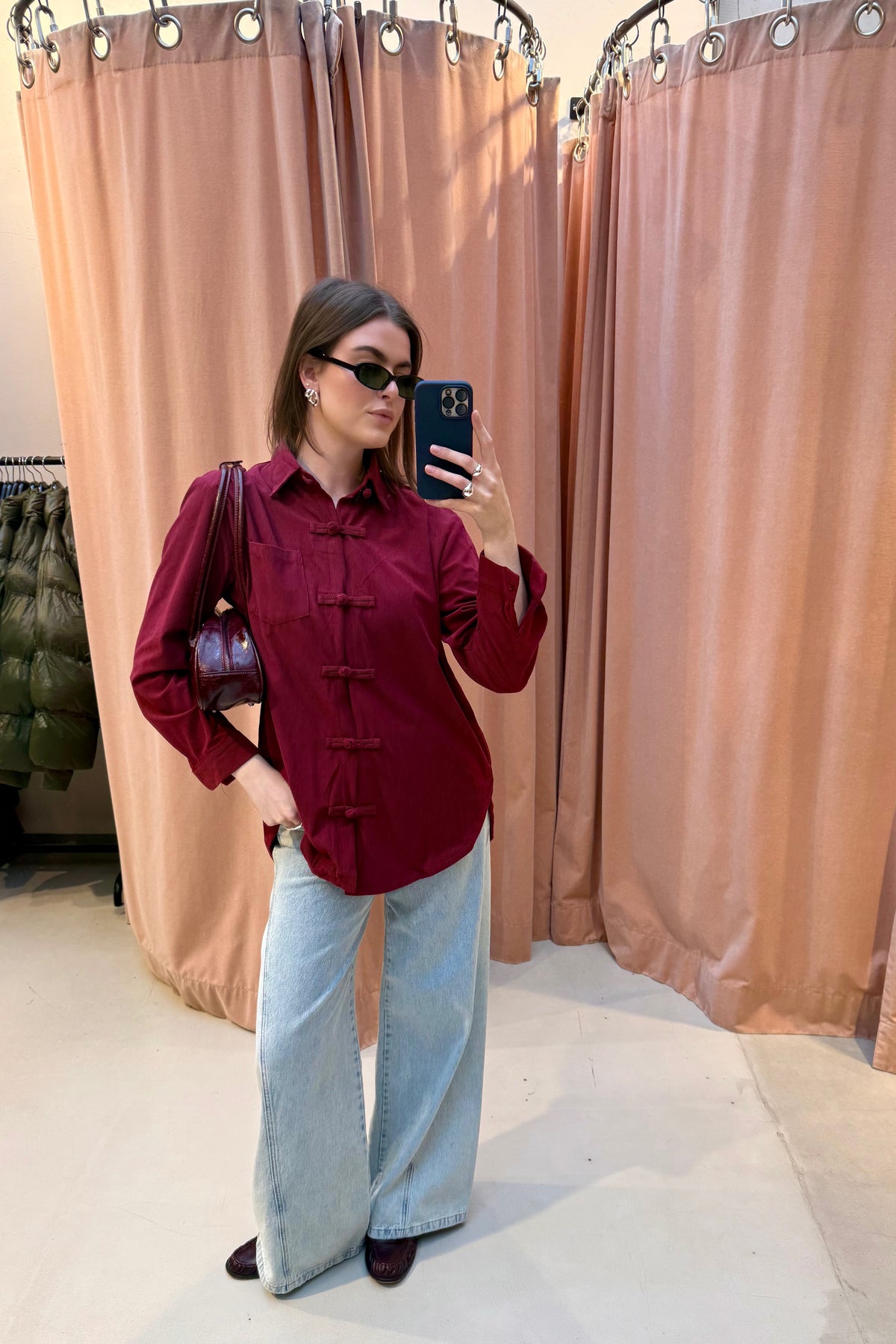 June Oversized Blouse - Burgundy
