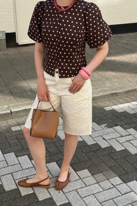 Anela Stippen Blouse - Bruin
