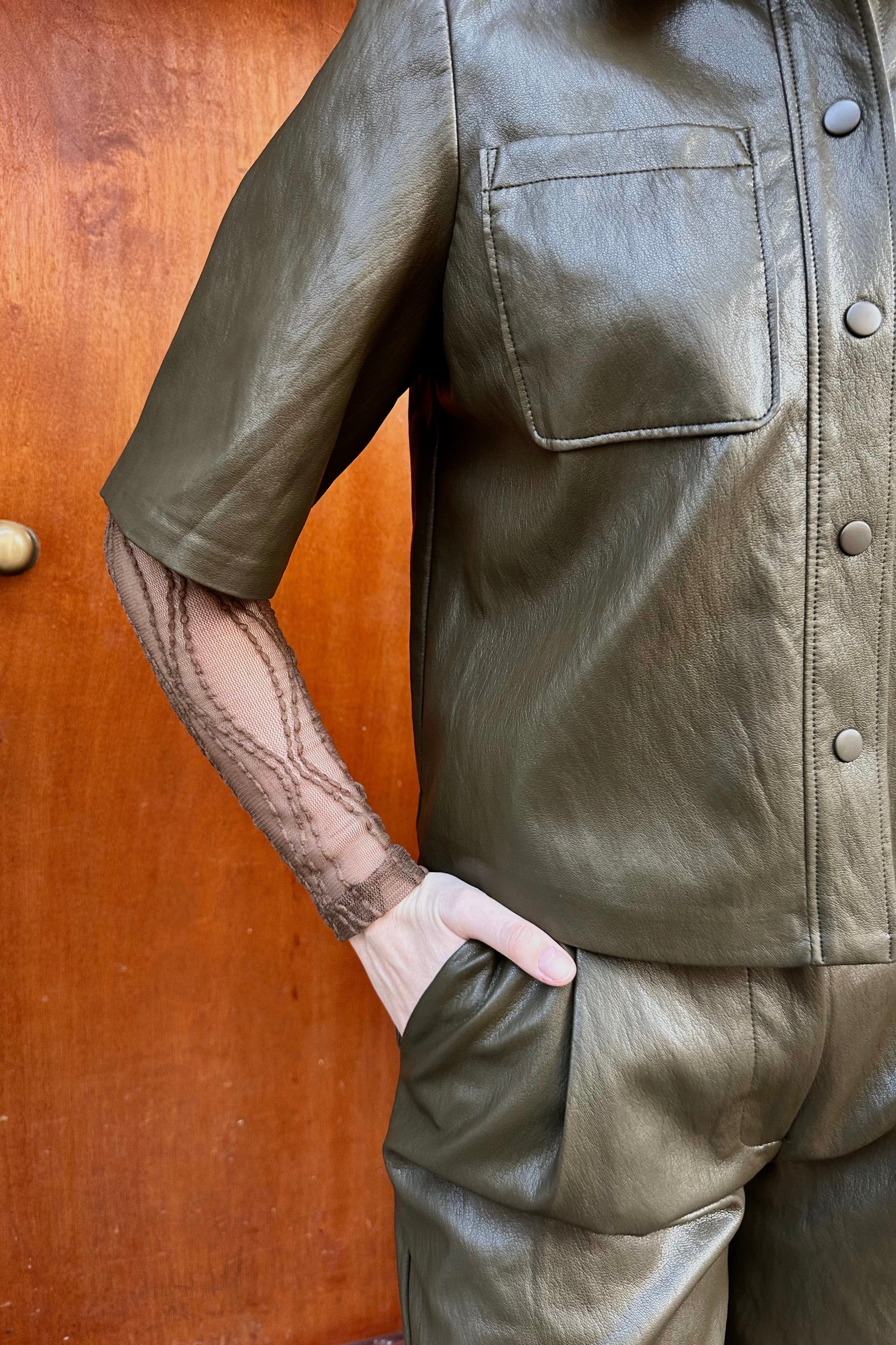 GittCC Pleated Korte Broek - Legergroen