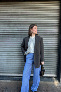 KianaCC Gestreepte LL Pantalon - Lichtblauw