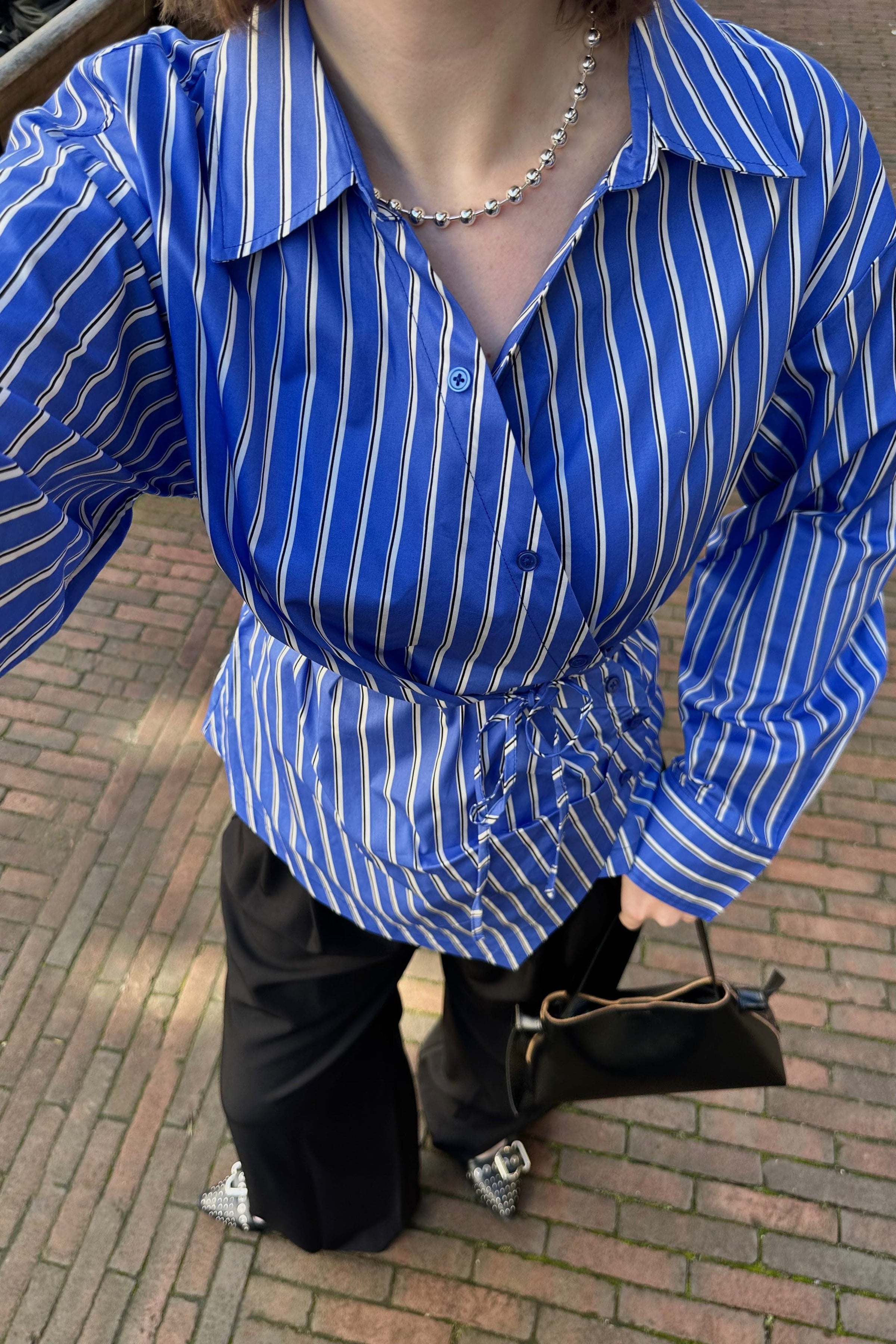 Lillith Gestreepte Blouse - Blauw