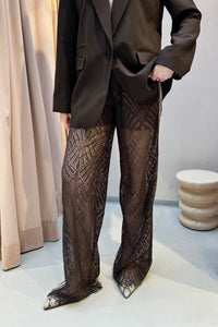 LetiCC Lace Pants - Donker Bruin