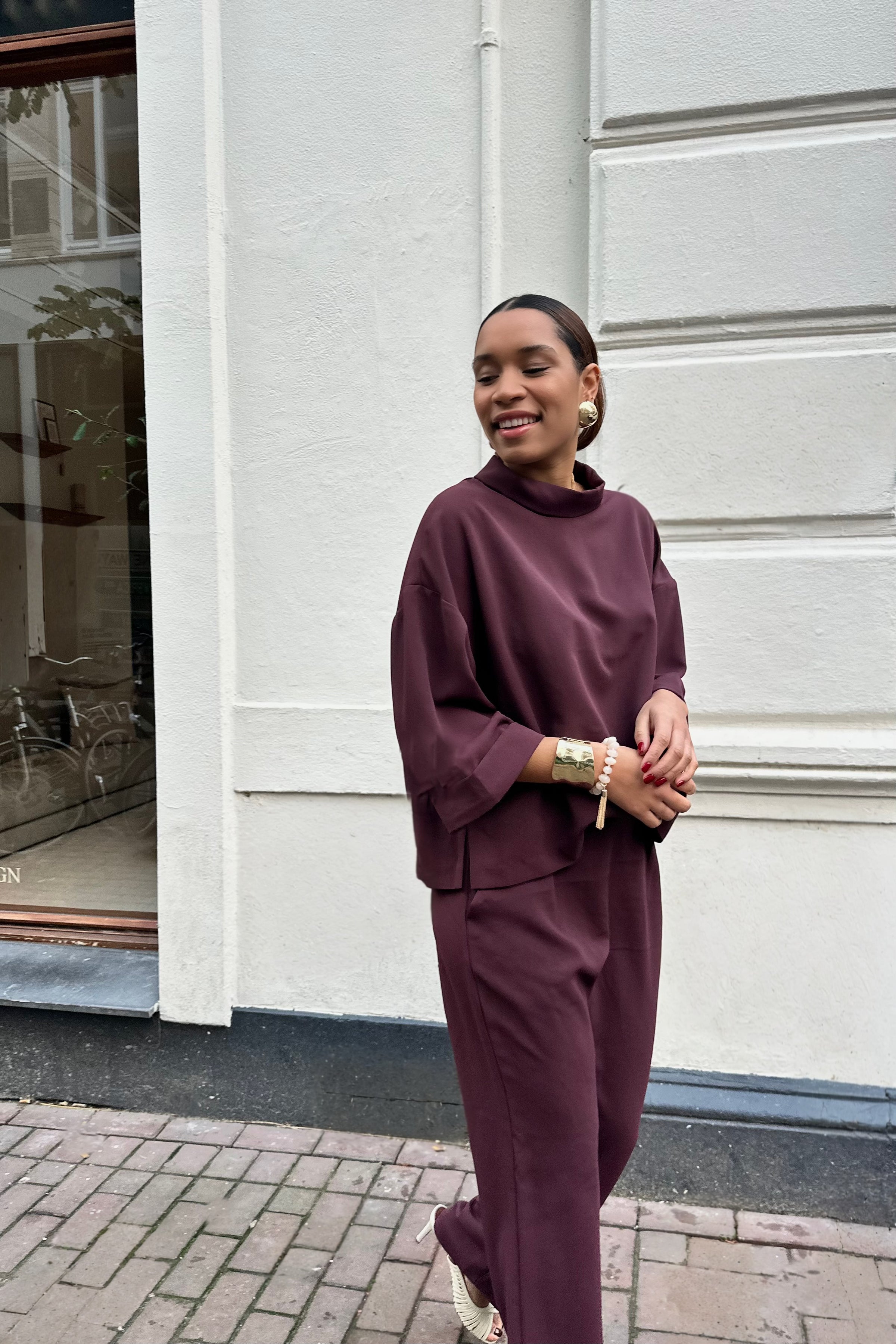 Arlo Crepe Jumpsuit - Bordeaux