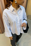 LeniCC Wide Cuff Stone Blouse - Wit