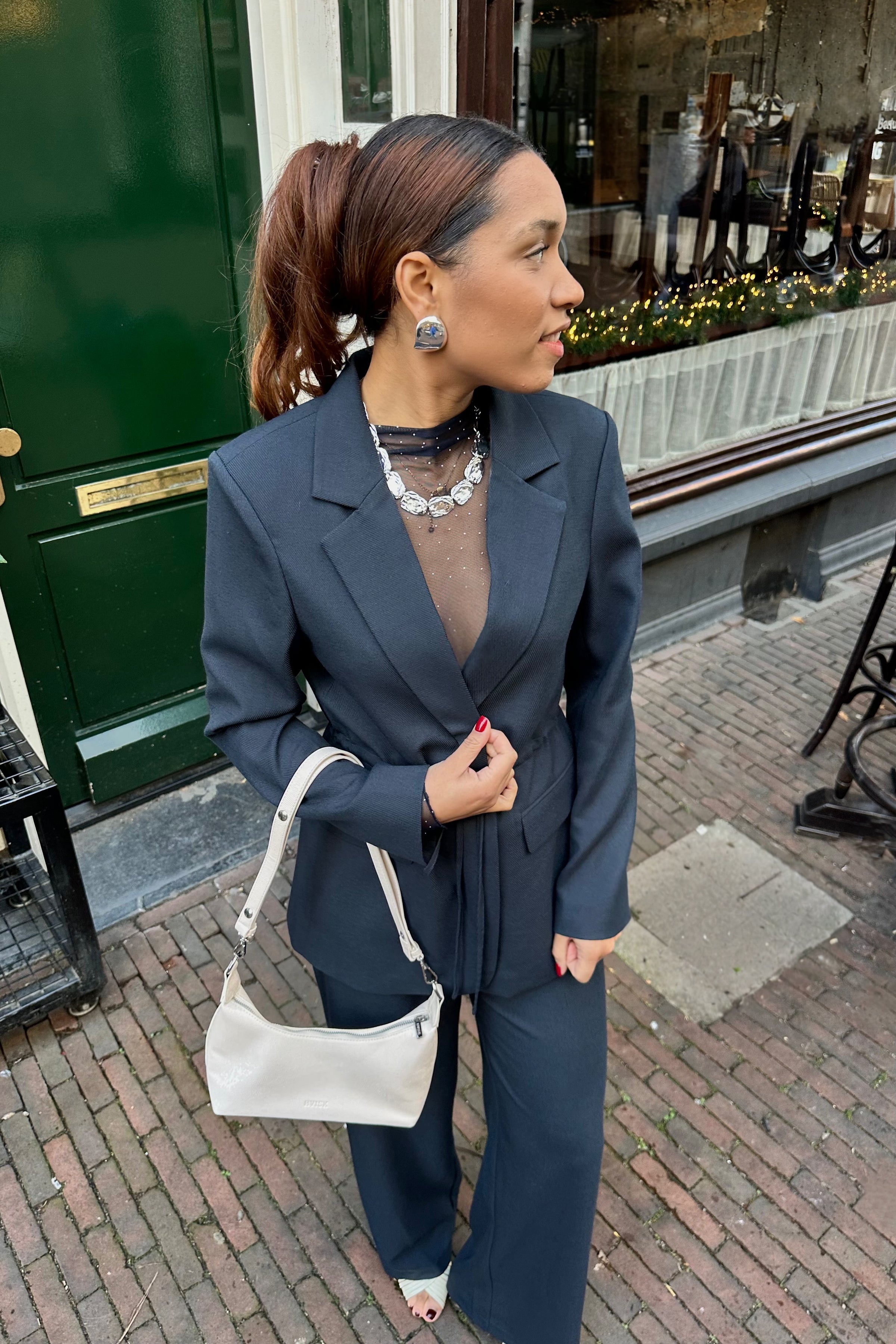 Emmett Melange Pants -  Donkerblauw