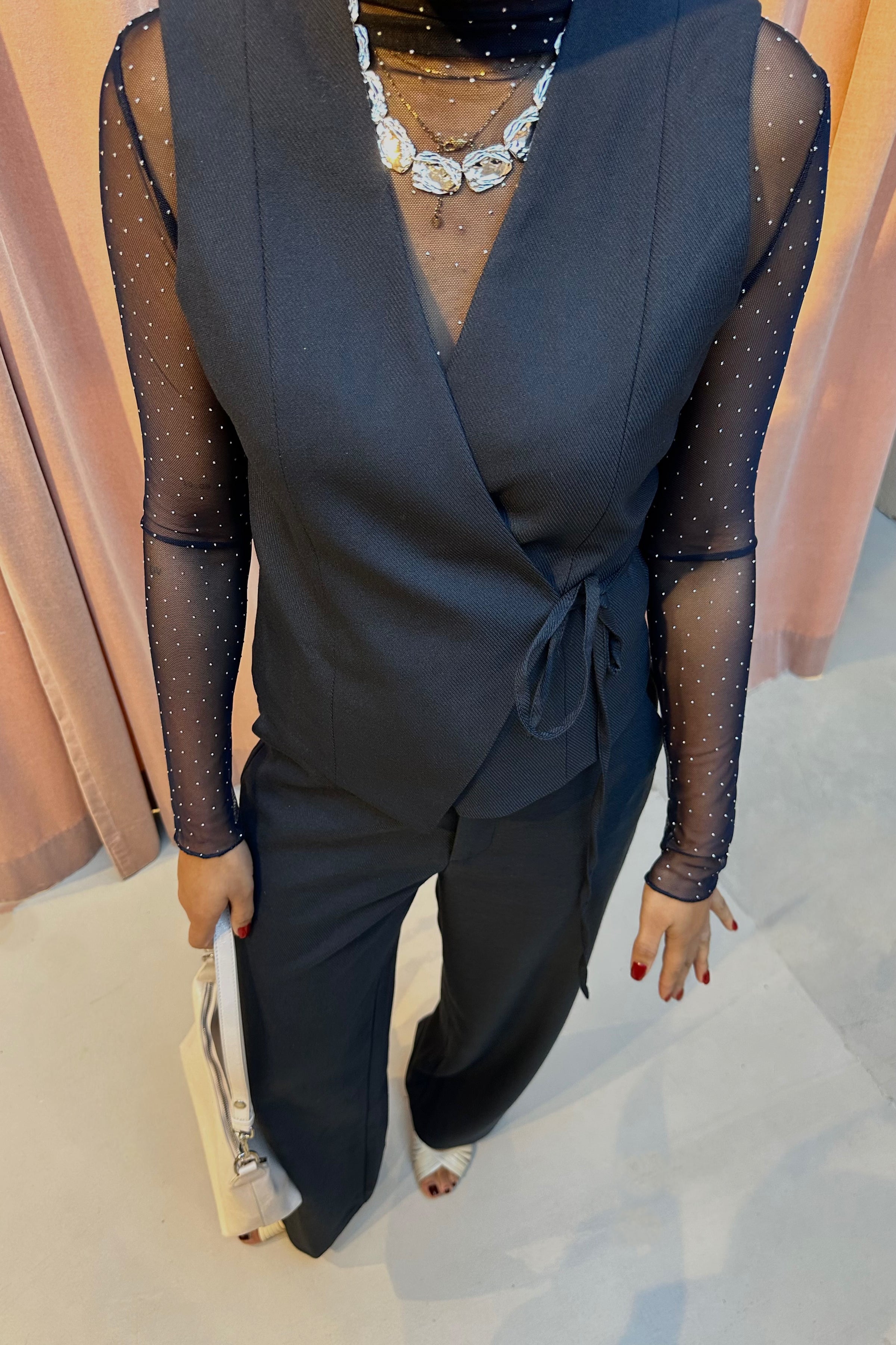 Samara Melange Waistcoat - Navy