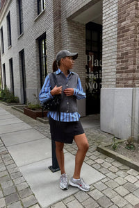 Button Down Stripe Blouse - Blauw